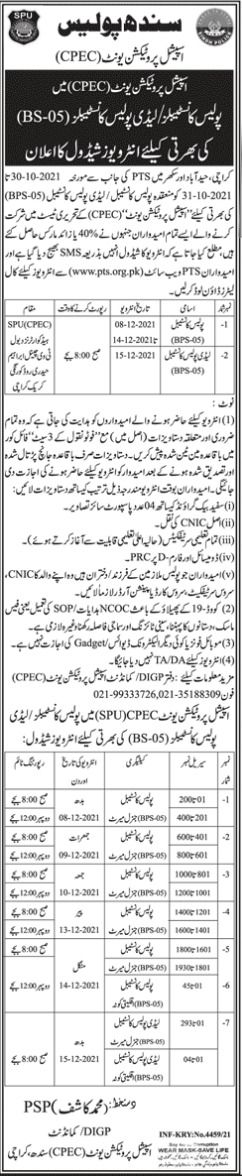 Constable and Lady Constable Jobs 2021