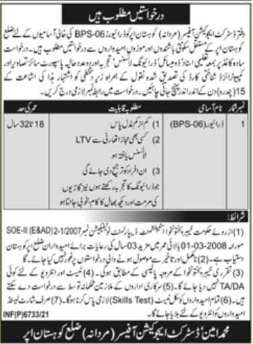 District Education Office Jobs 2022