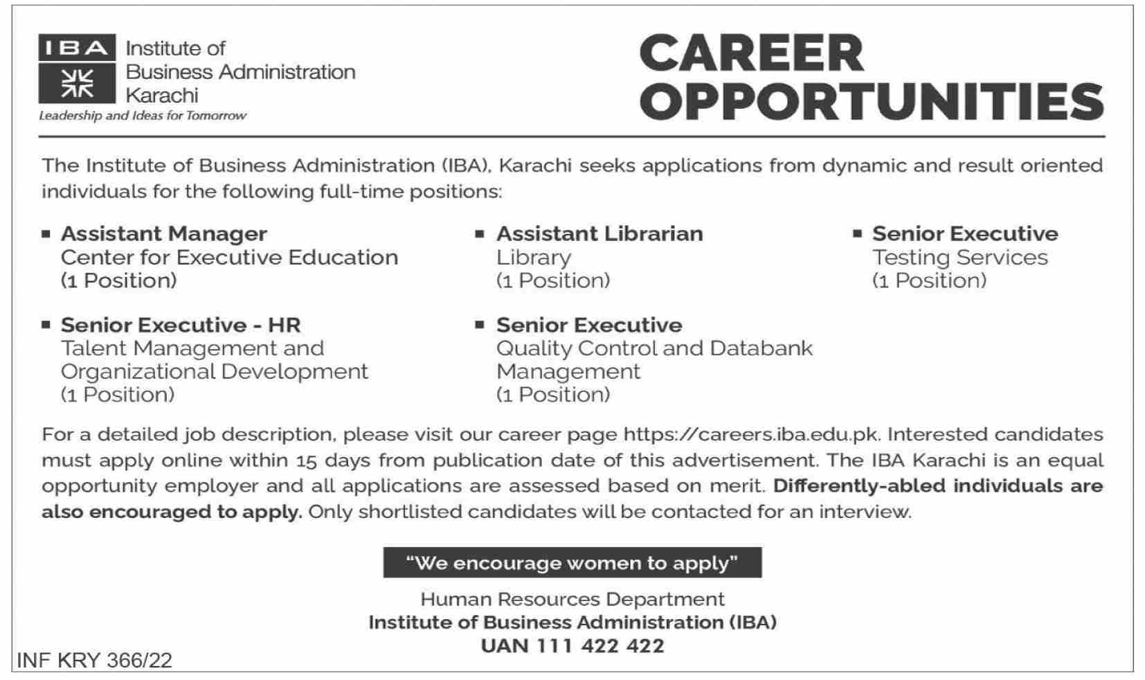 IBA Karachi Jobs 2022
