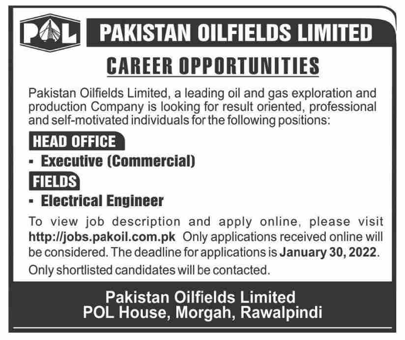 Pakistan Oifields Ltd Jobs 2022