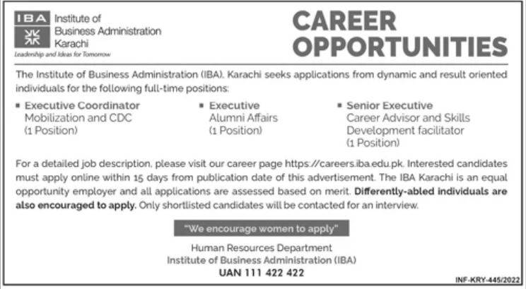 IBA Karachi Jobs 2022