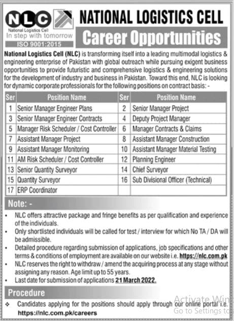 NLC Karachi Jobs 2022