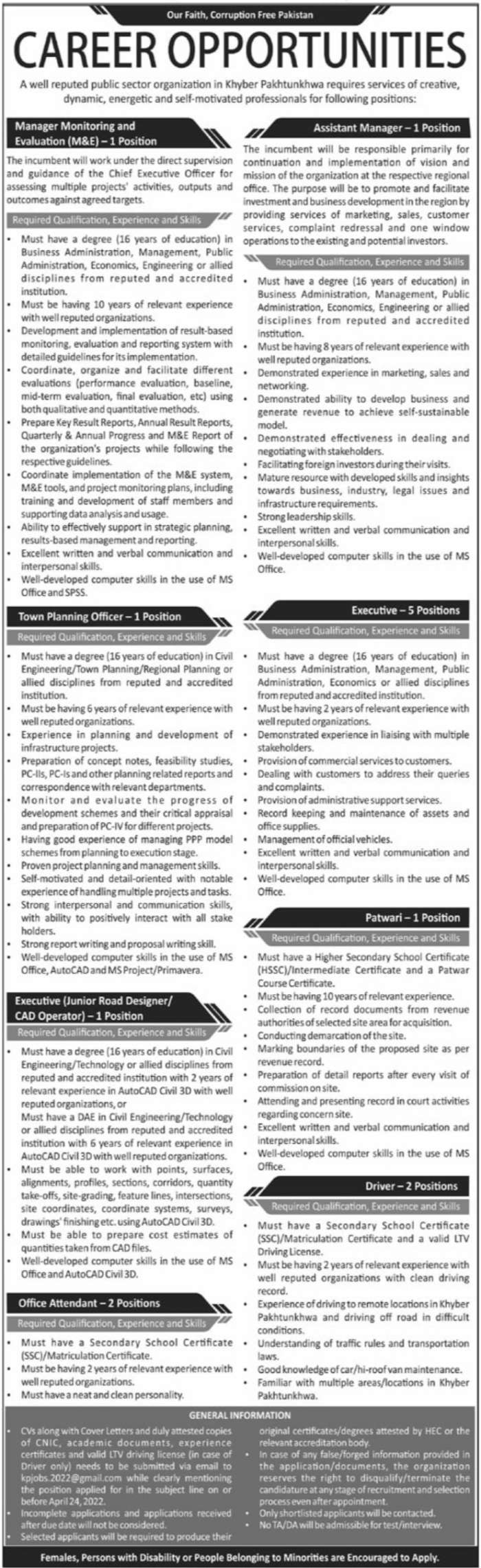 Driver and Assistant Manager Jobs 2022