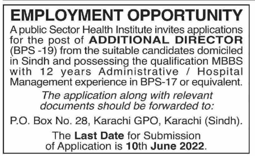Jobs for Additional Director 2022