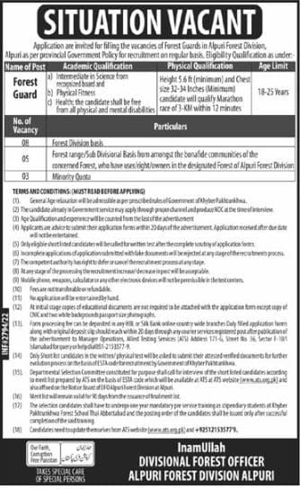 Jobs for Forest Guard 2022