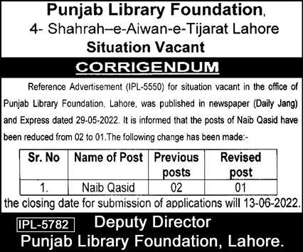 Punjab Library Foundation Jobs 2022