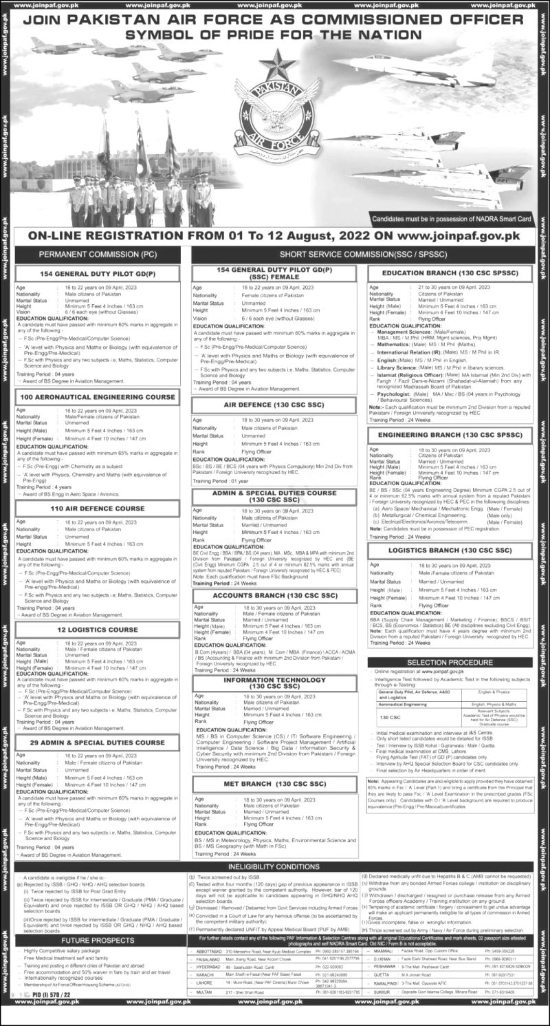 Pilot and Air Defence Officers Jobs 2022