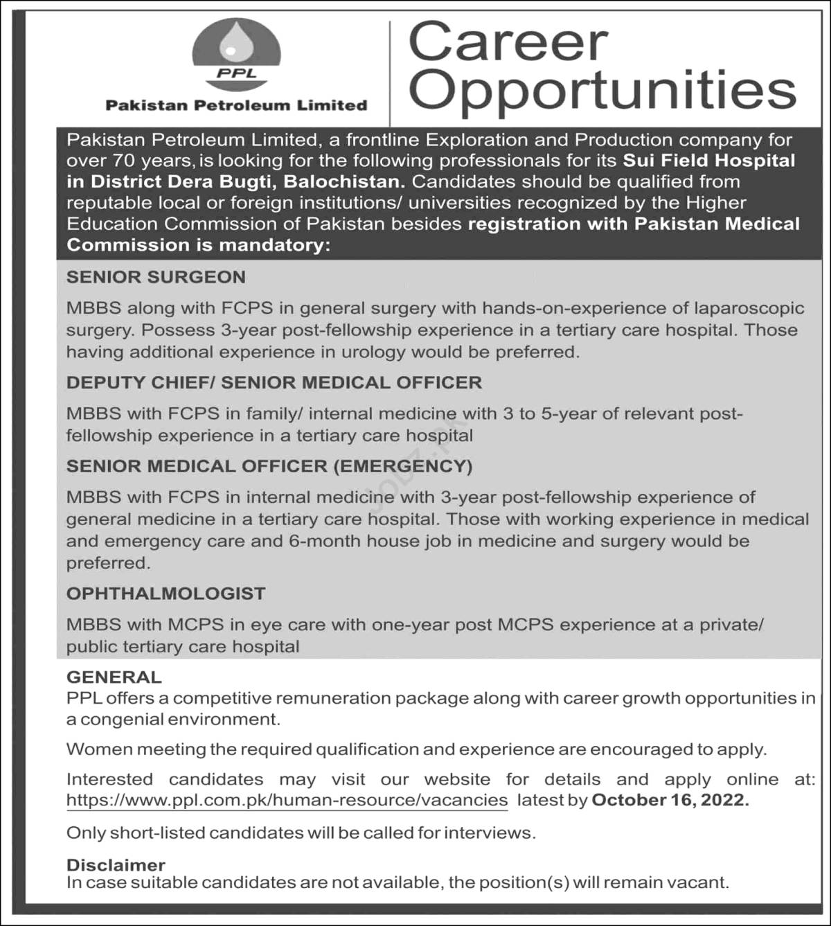 Surgeon and Medical Officers Jobs 2022